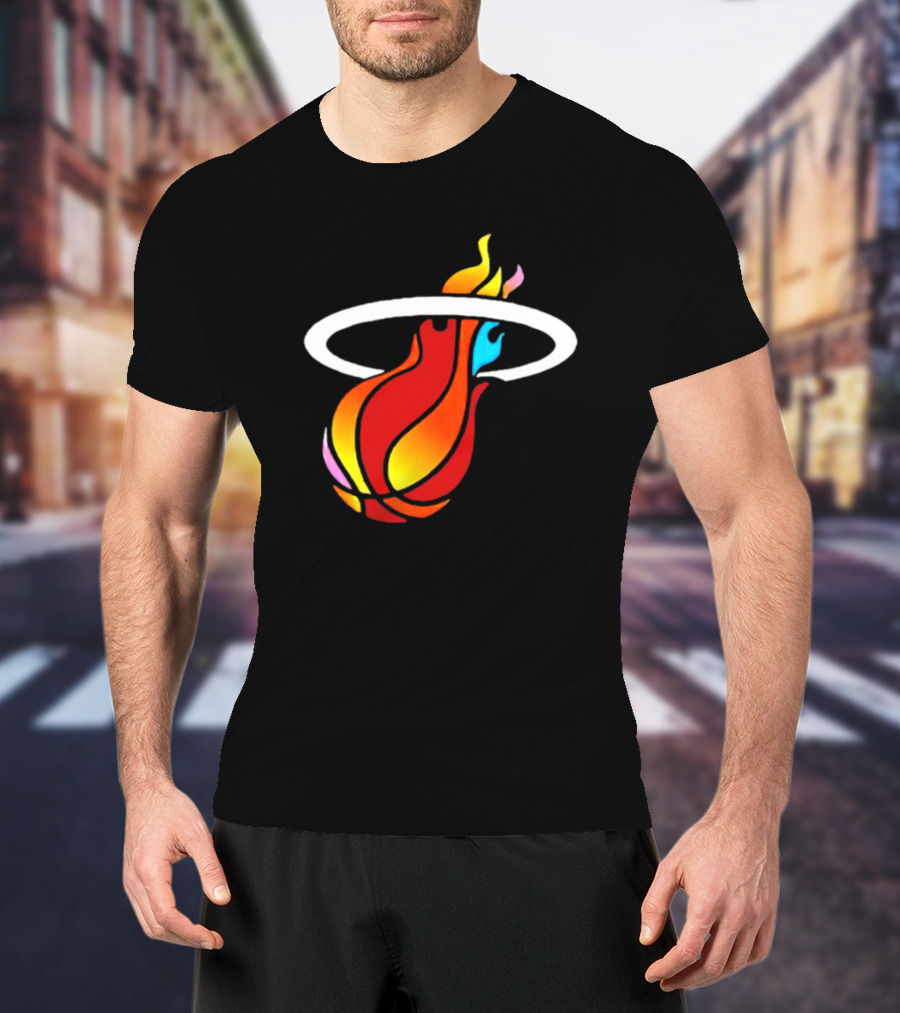 Miami Heat Basketball Flame Icon Mashup T-Shirt