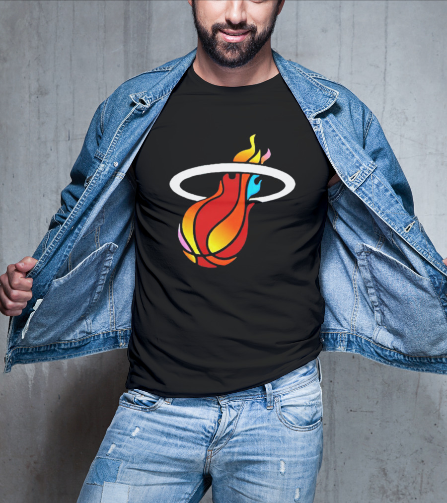 Miami Heat Basketball Flame Icon Mashup T-Shirt