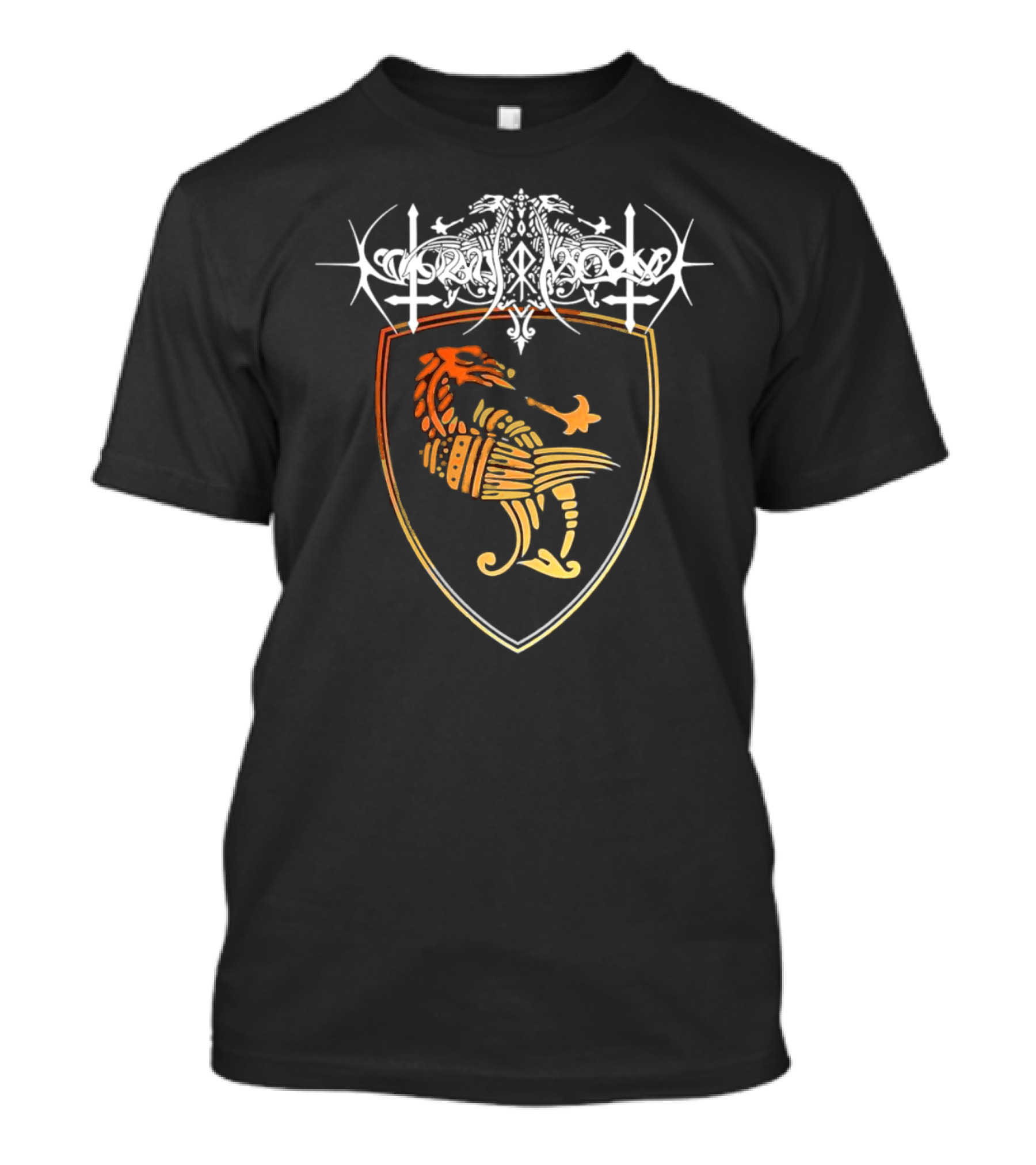 Nokturnal Mortum Medieval Armored Dragon Emblem T-Shirt