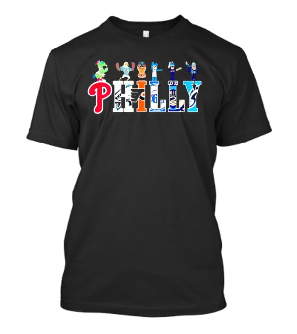 Philly Mascots Phillies Eagles Flyers 76ers Union Soul T-Shirt