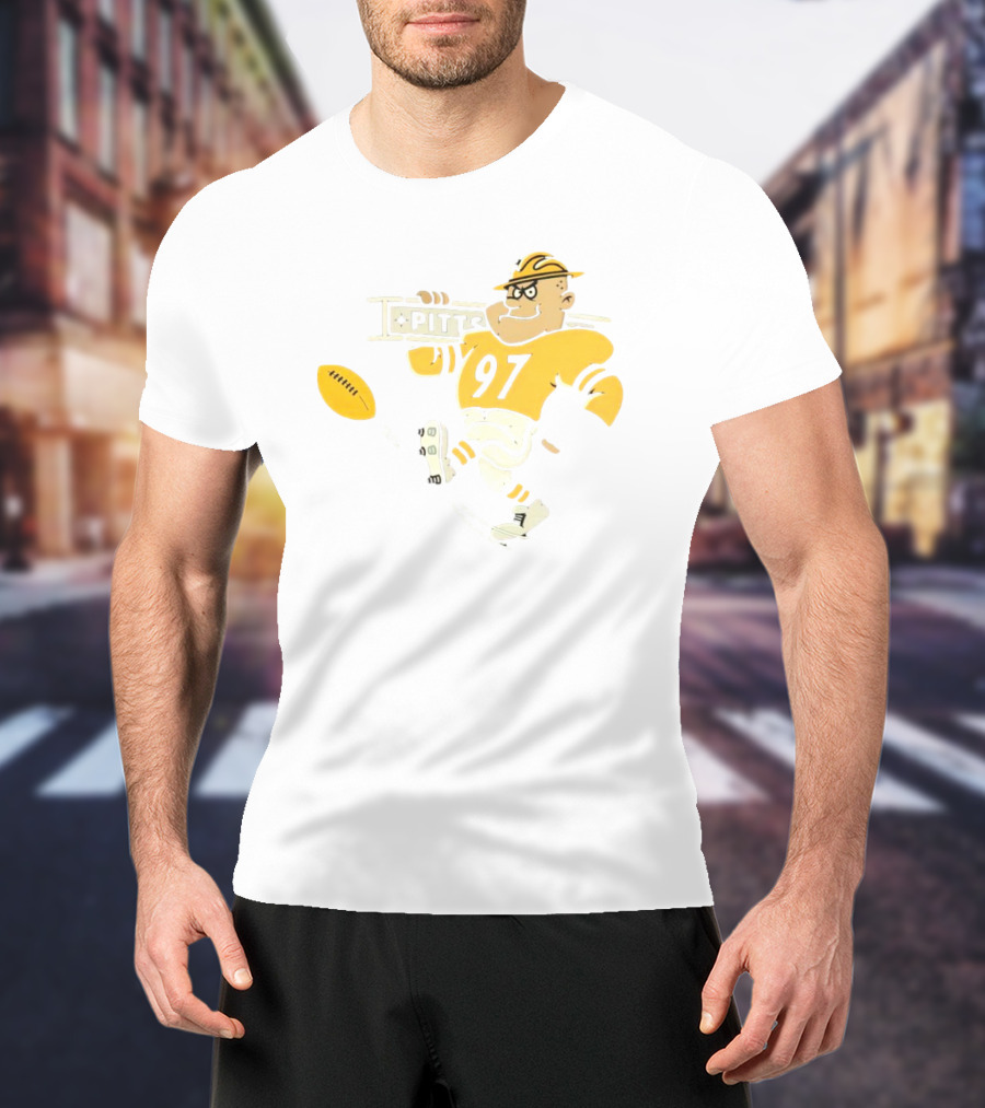 Pittsburgh Steeley 97 Retro Football Worker Mascot T-Shirt