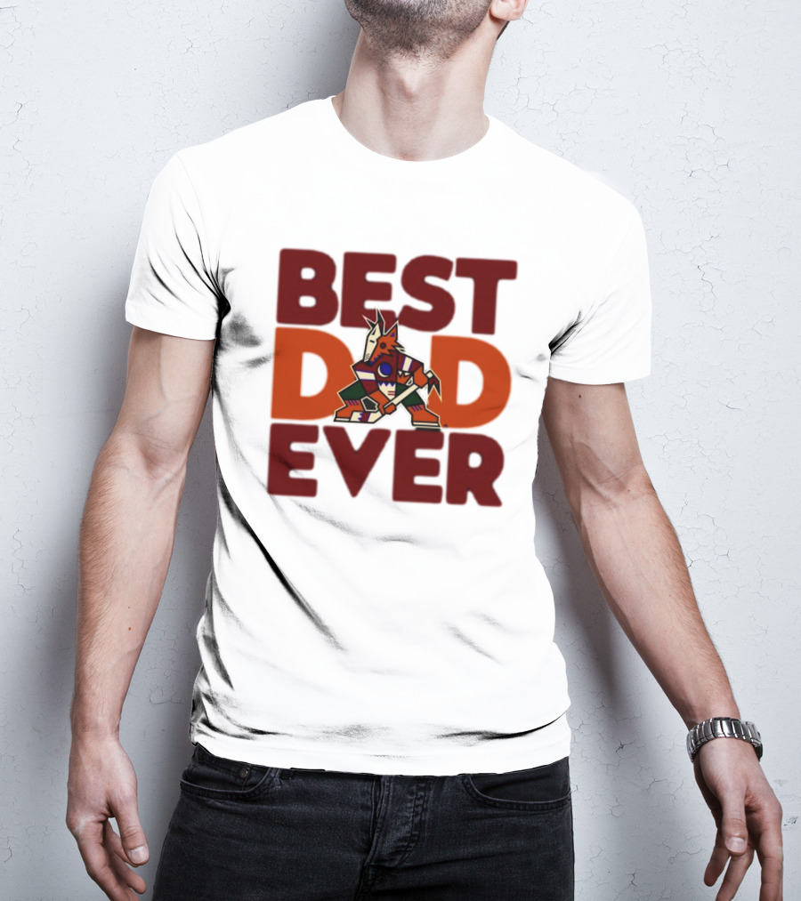 Best Dad Ever Arizona Coyotes Logo Hockey Fan Collection T-Shirt
