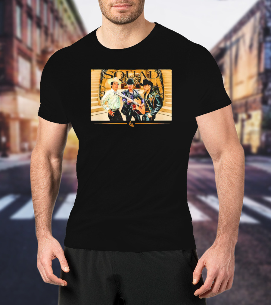 Guariz Squad Trio With Guitars And Staircase Background T-Shirt
