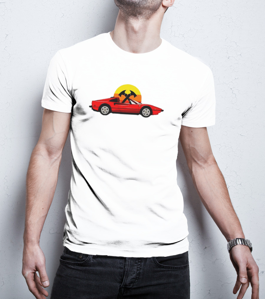 Jack Carr Ferrari 308 Retro Sunset Axes T-Shirt
