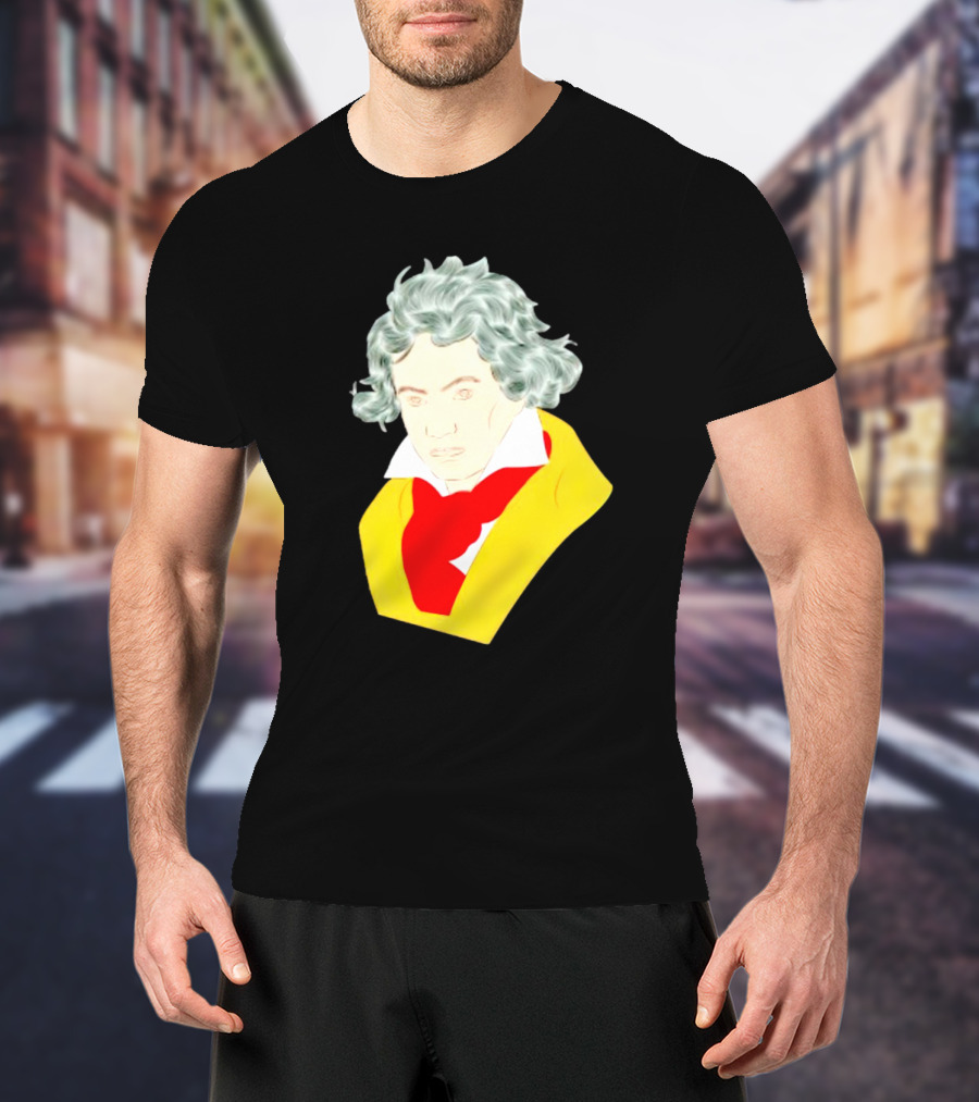 Ludwig Van Beethoven Colorful Portrait In Yellow And Red T-Shirt
