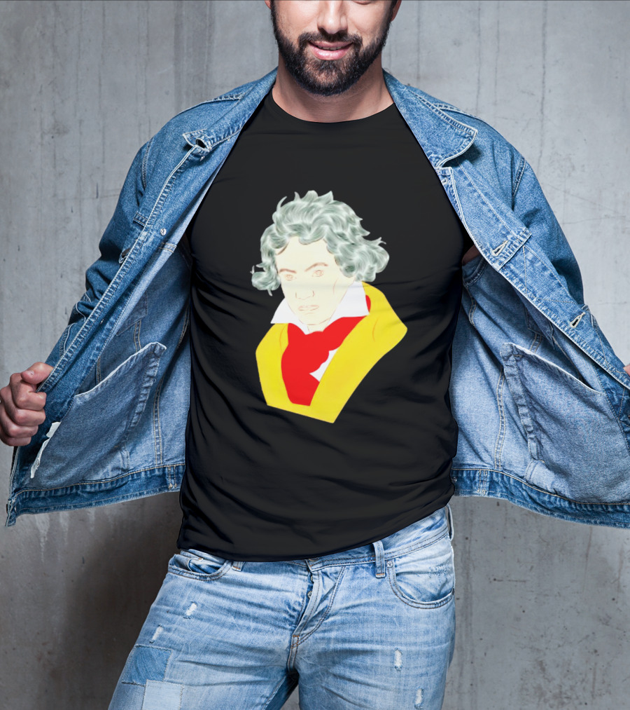 Ludwig Van Beethoven Colorful Portrait In Yellow And Red T-Shirt