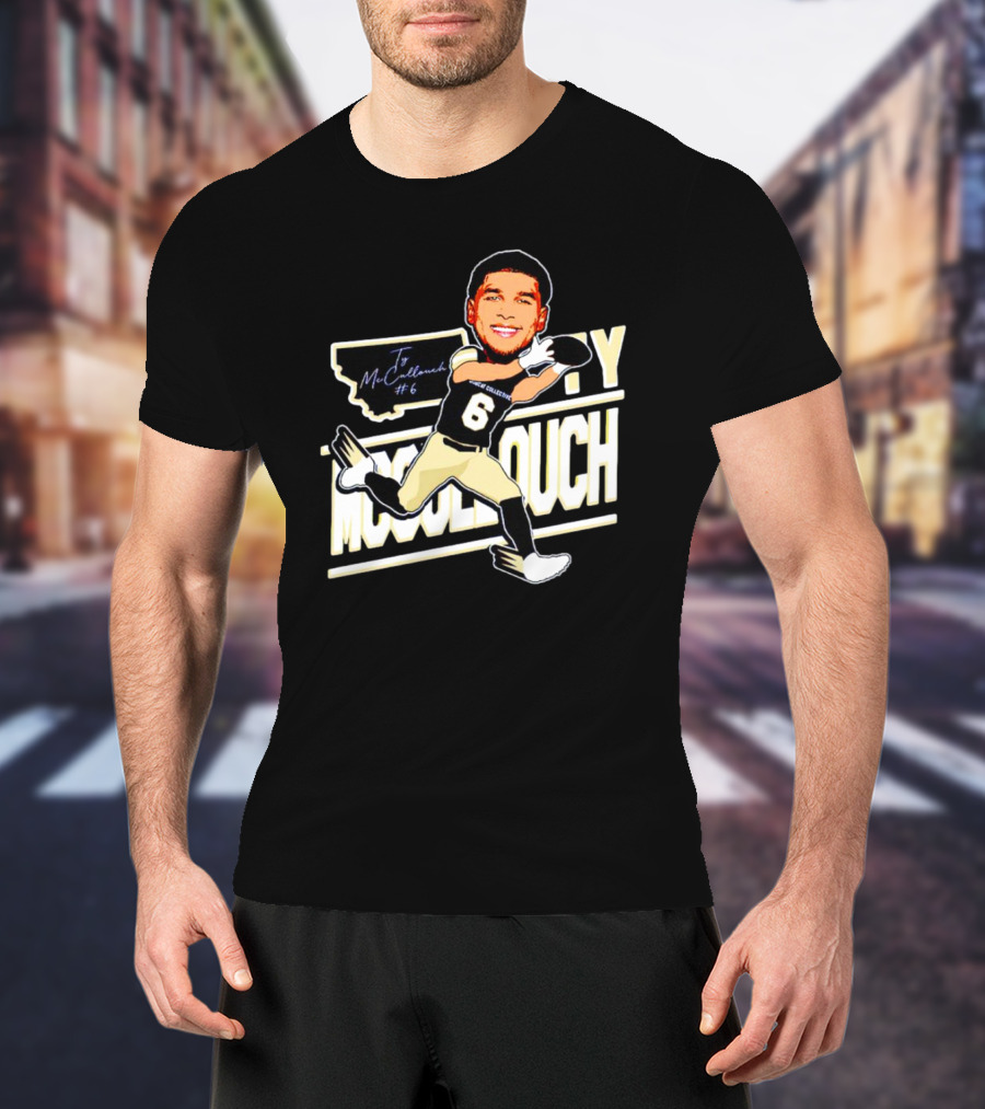 Ty Mccullouch #6 Cartoon Football Receiver T-Shirt