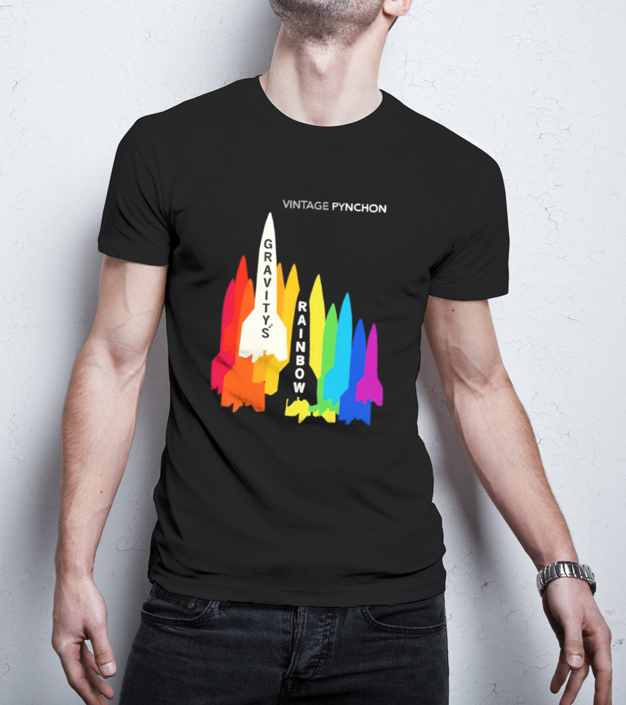 Vintage Pynchon Gravity’s Rainbow Multicolor Rocket T-Shirt