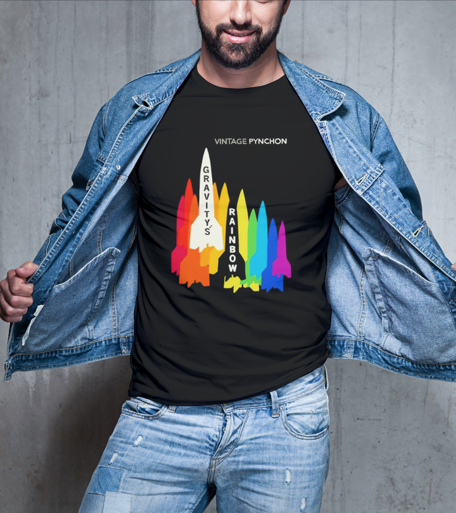 Vintage Pynchon Gravity’s Rainbow Multicolor Rocket T-Shirt