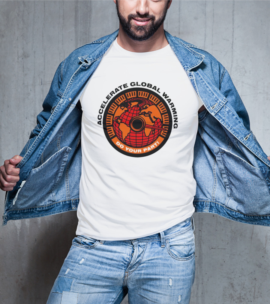 Accelerate Global Warming Do Your Part Earth Speedometer T-Shirt