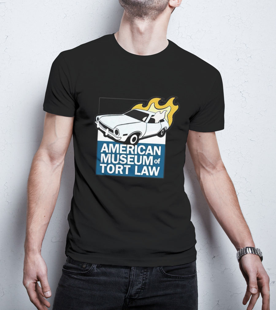 American Museum Of Tort Law Flaming Car Exhibit T-Shirt