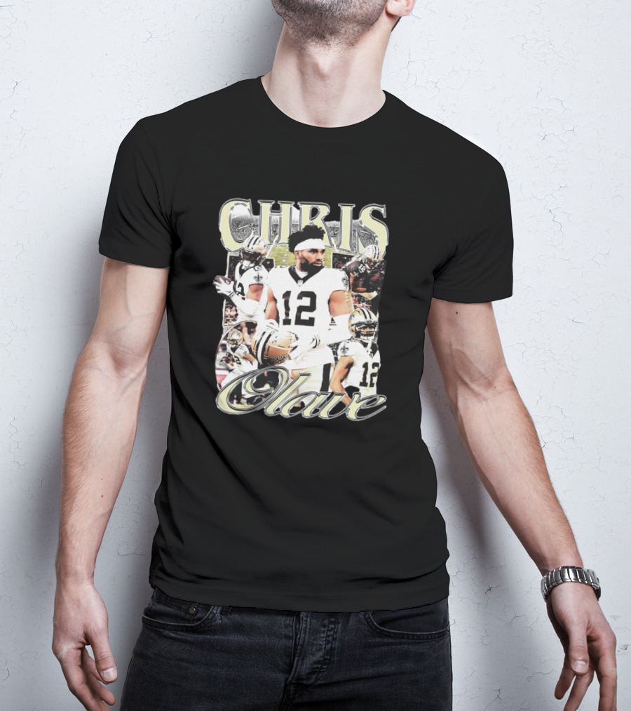 Chris Olave New Orleans Football Collage 12 T-Shirt