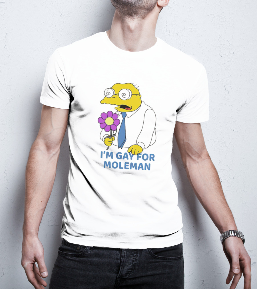 I'm Gay For Moleman Holding Purple Flower T-Shirt