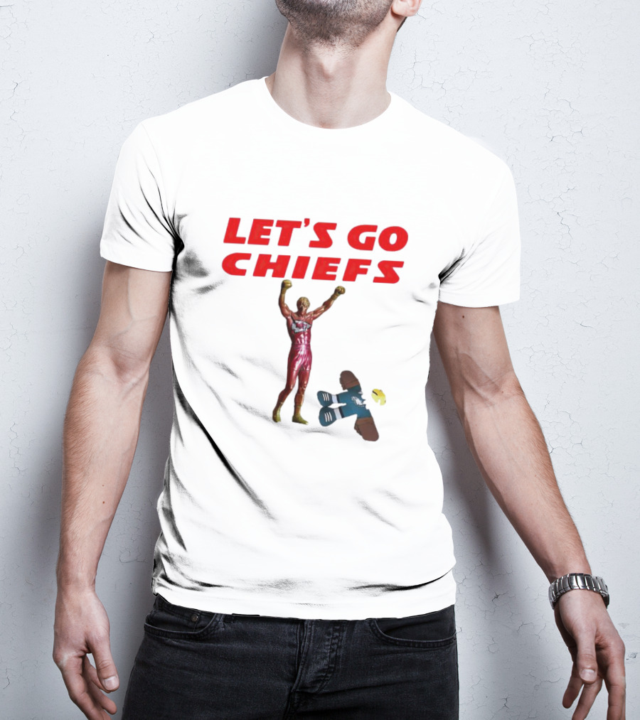 Let's Go Chiefs Rocky Statue Knockout Eagles T-Shirt