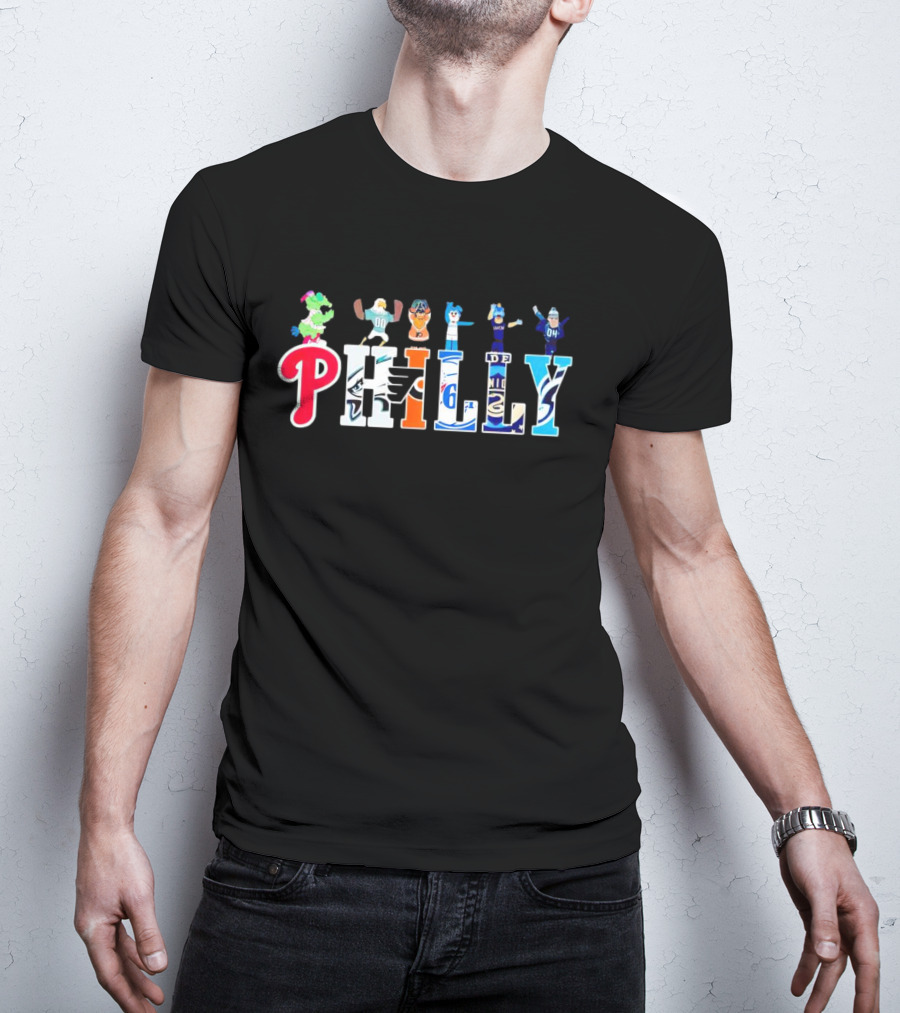 Philly Sports Team Mascots Fan Collection T-Shirt