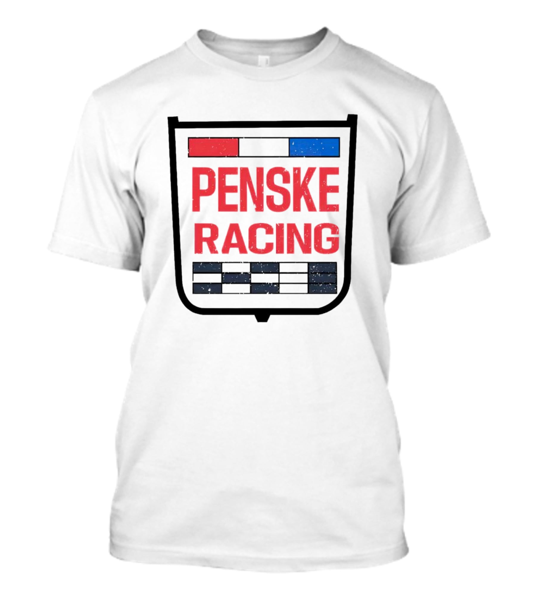 Penske Racing Red Blue Distressed Shield Emblem T-Shirt