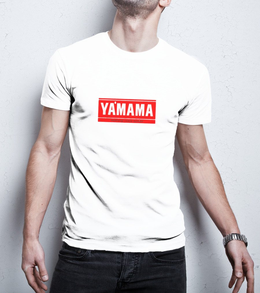 Yamama Nothing Rides Better Parody Logo Red And White T-Shirt