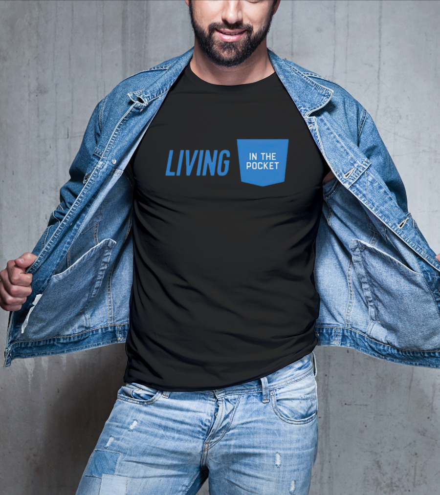 Aaron Donald 99 Living In The Pocket Blue Text T-Shirt