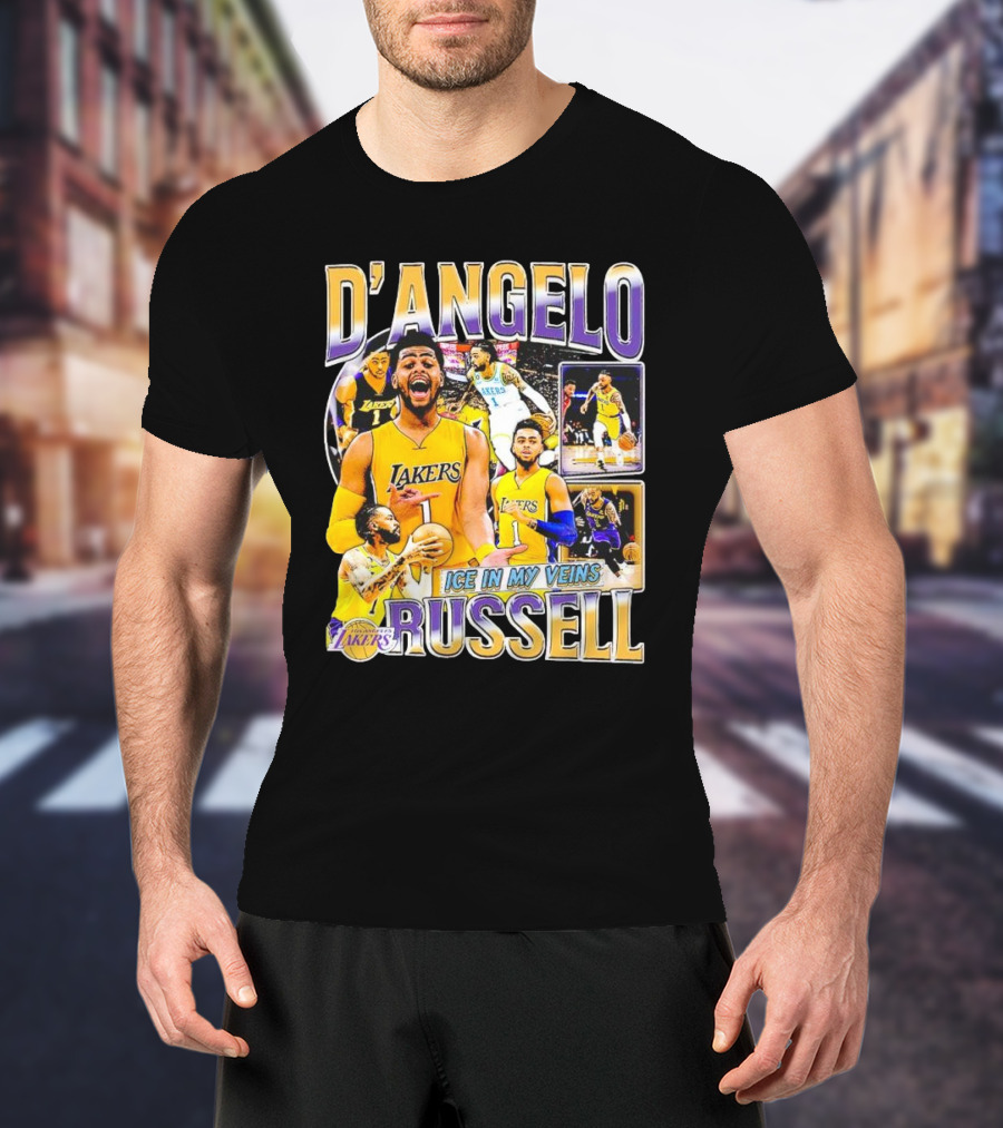 D’Angelo Russell Lakers Ice In My Veins 90s Vintage T-Shirt