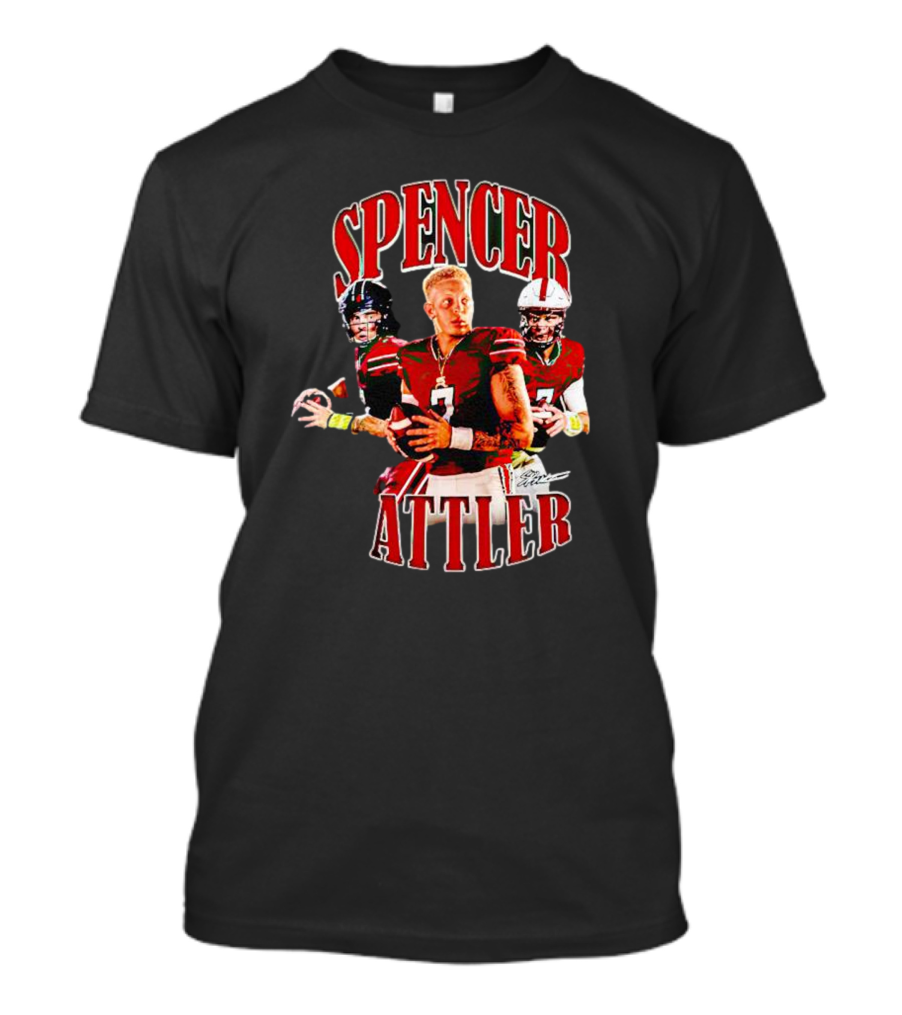 Spencer Rattler Game Day Picture Collage With Football Action T-Shirt