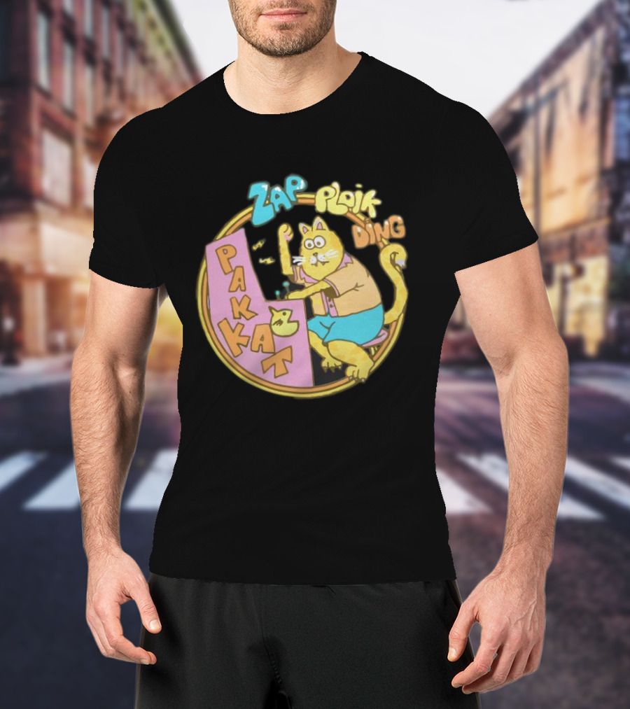 Stranger Things Season 3 Dustin Pakkat Zap Ploik Ding Retro Cartoon Cat T-Shirt