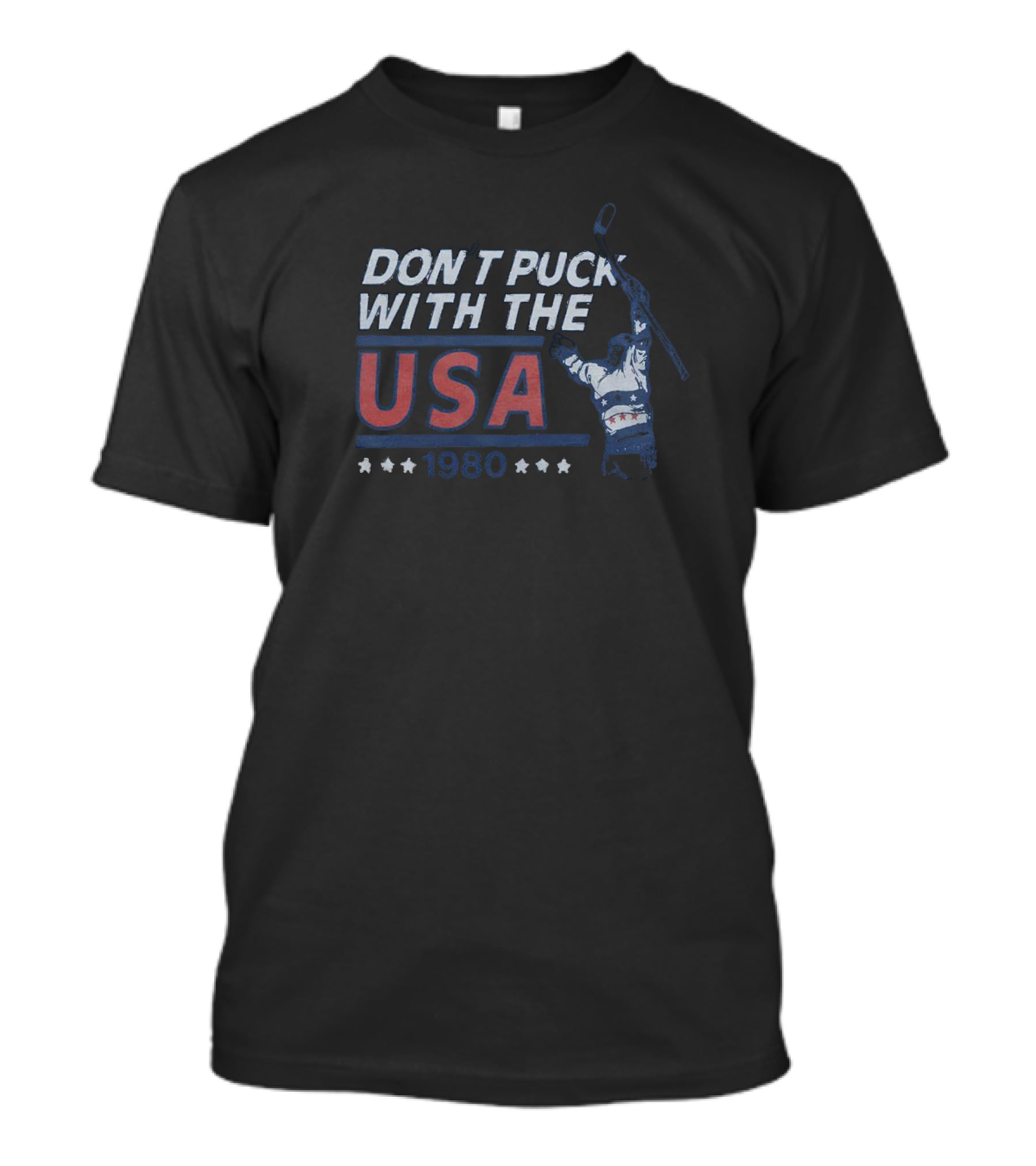 DON'T PUCK WITH THE USA 1980 Hockey Victory T-Shirt