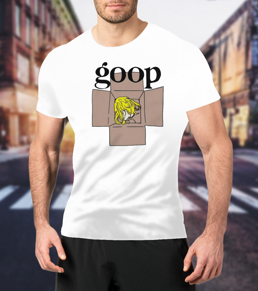 Goop Heads Blonde Wig In Cardboard Box T-Shirt