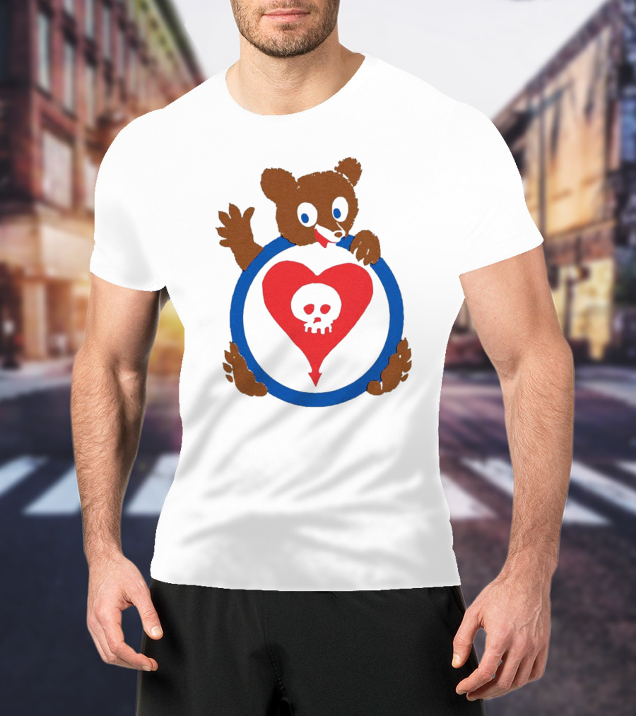 Bear Hug Heart Skull Circle T-Shirt