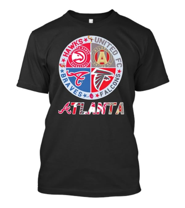 Atlanta Hawks United FC Falcons Braves Logo Mashup T-Shirt