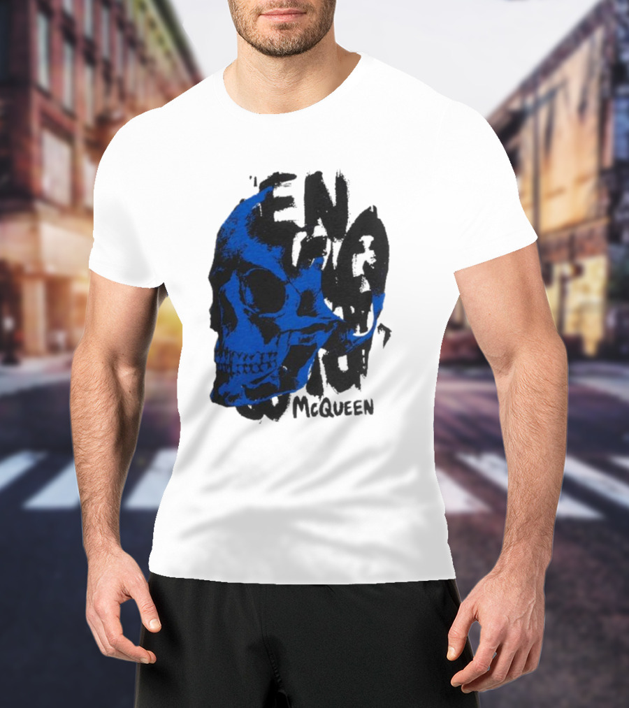 Alexander McQueen Blue Skull T-Shirt