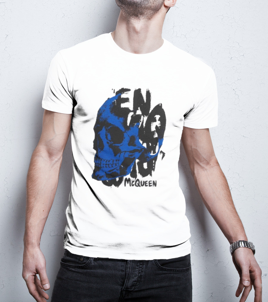 Alexander McQueen Blue Skull T-Shirt
