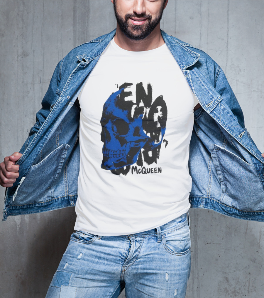 Alexander McQueen Blue Skull T-Shirt