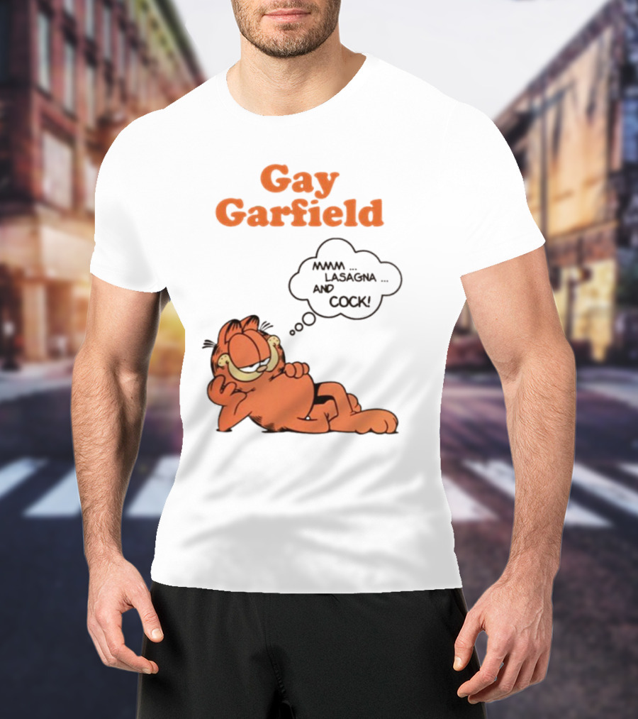 Gay Garfield Lasagna Meme T-Shirt