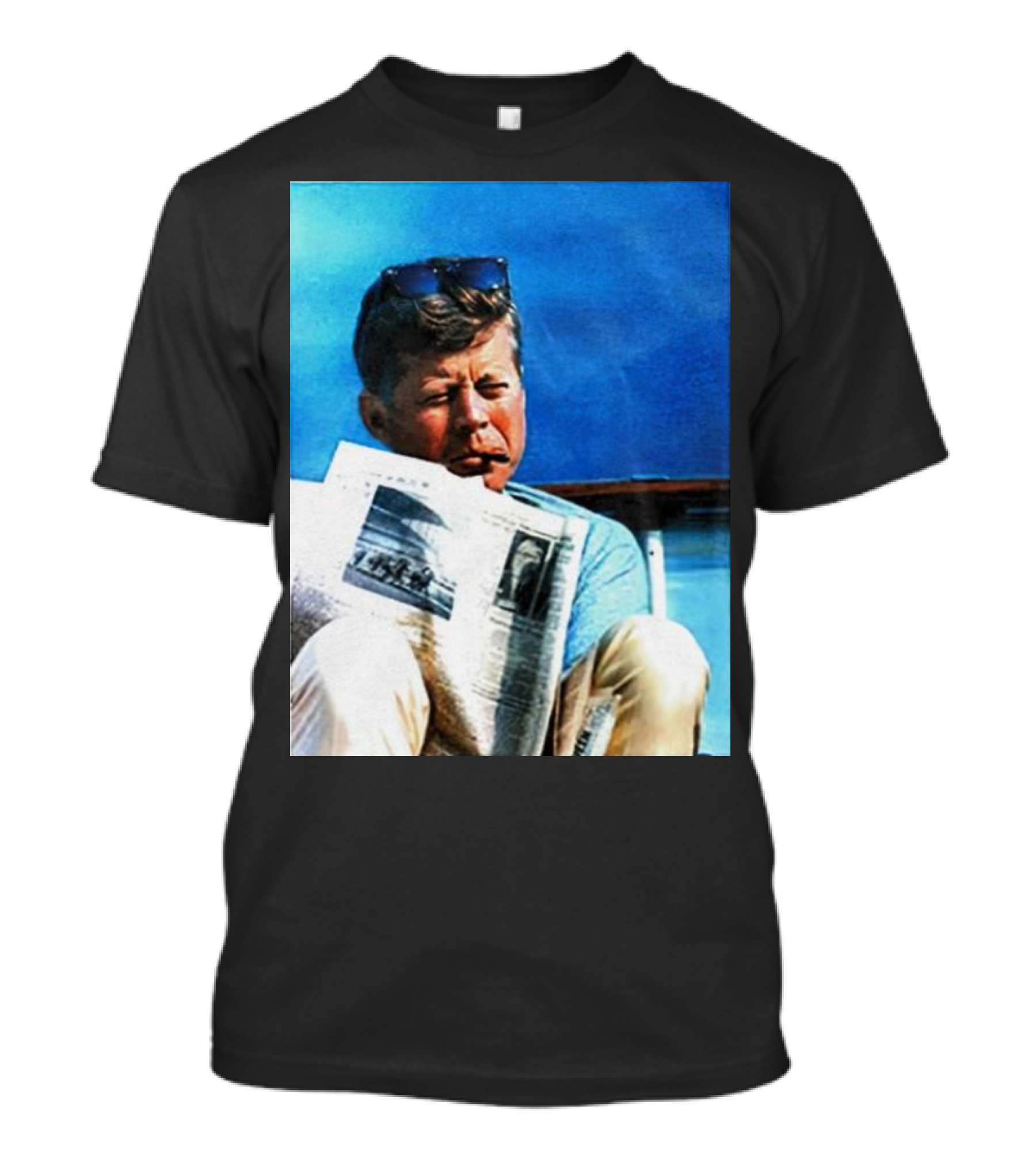 JFK Reading Newspaper On Summer Day T-Shirt