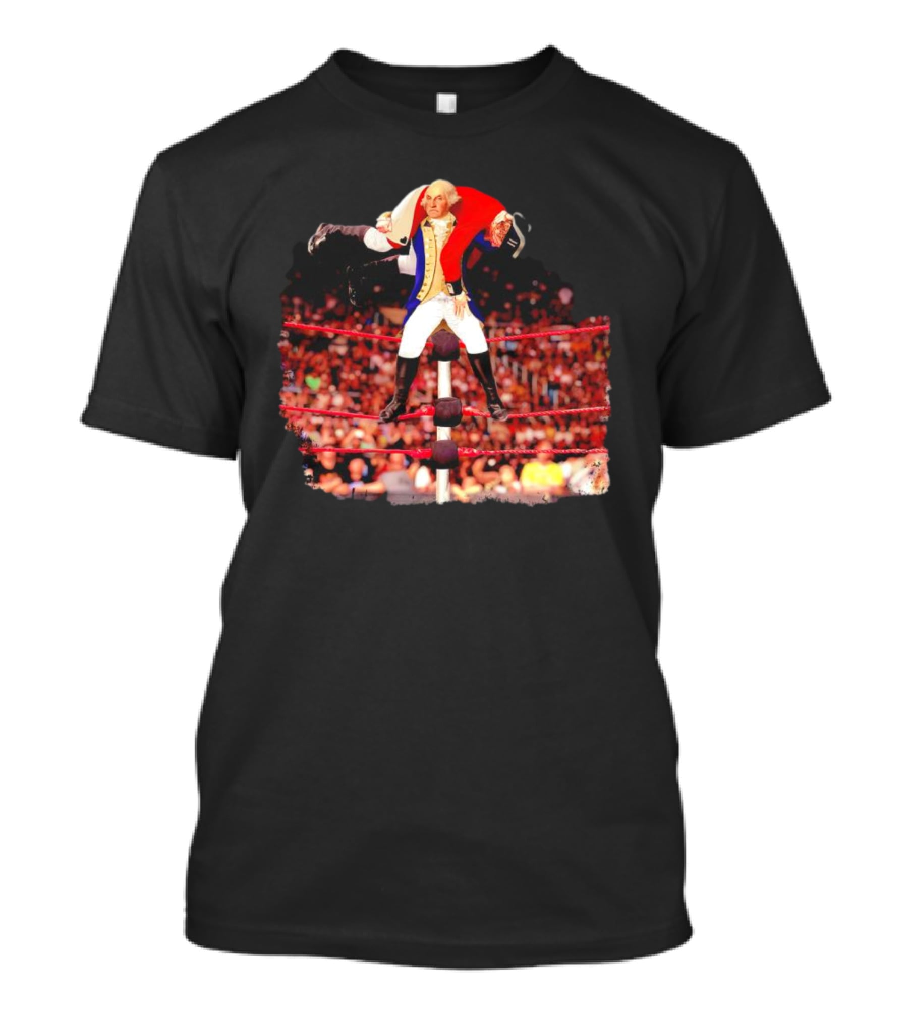 George Washington Wrestling Top Rope Crowd Scene T-Shirt