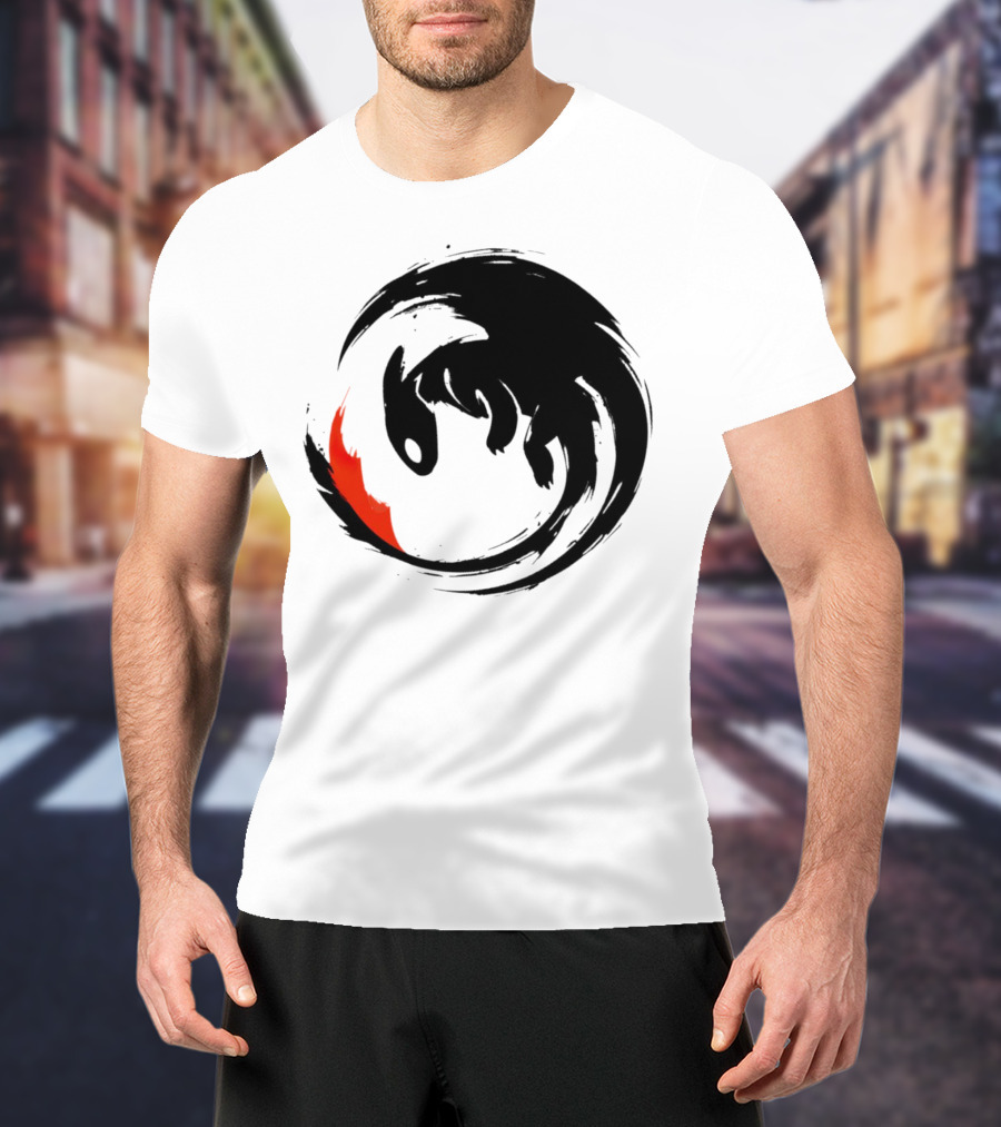 Toothless Night Fury Dragon Ying Yang T-Shirt