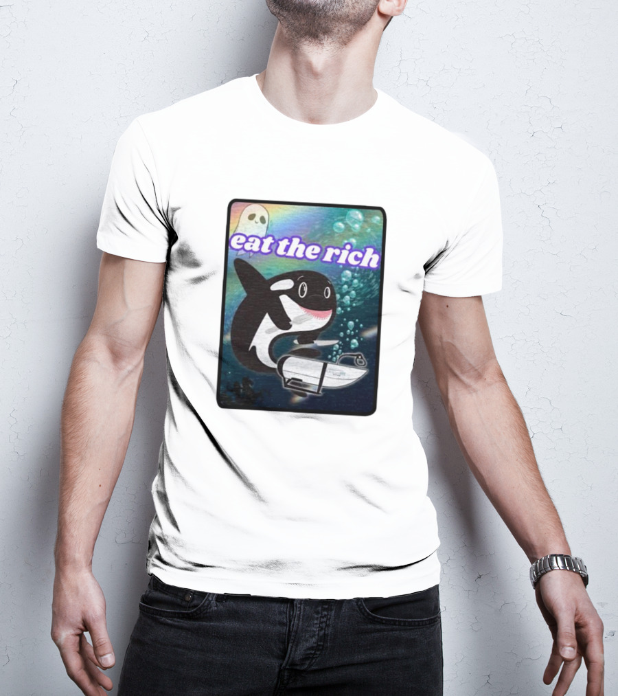 Orca Eat The Rich Oceangate Submarine Ghost Bubbles T-Shirt