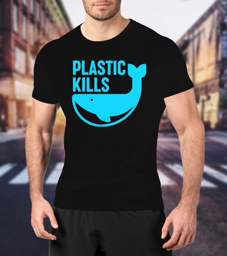 Plastic Kills Whale Conservation Message T-Shirt