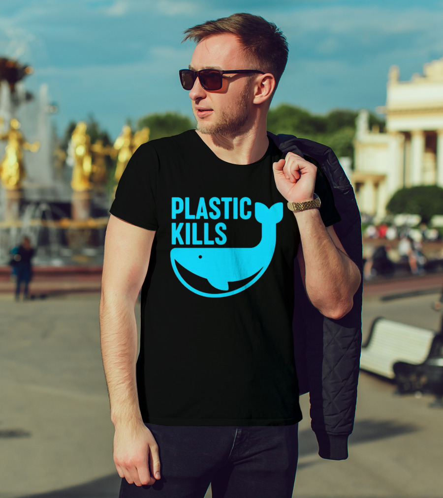 Plastic Kills Whale Conservation Message T-Shirt
