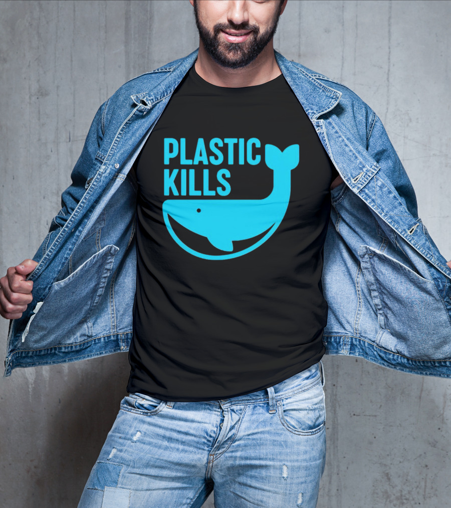 Plastic Kills Whale Conservation Message T-Shirt