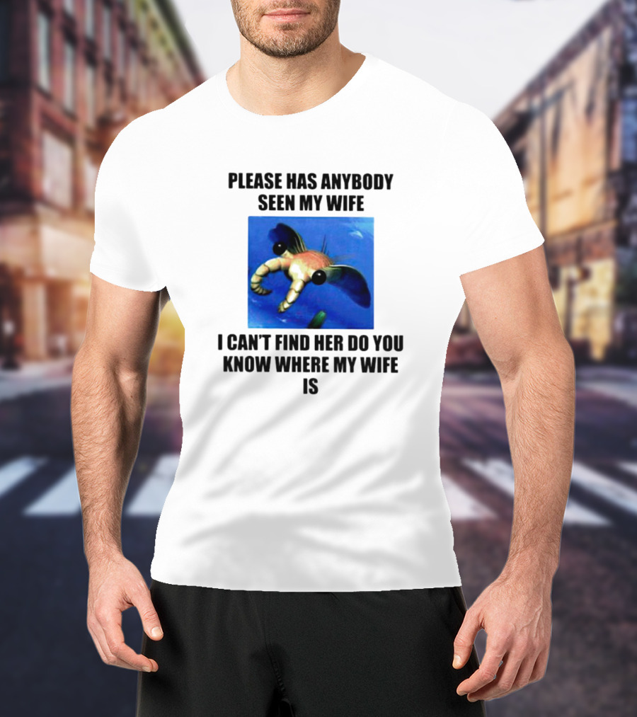 Please Has Anybody Seen My Wife I Can't Find Her Do You Know Where My Wife Is T-Shirt