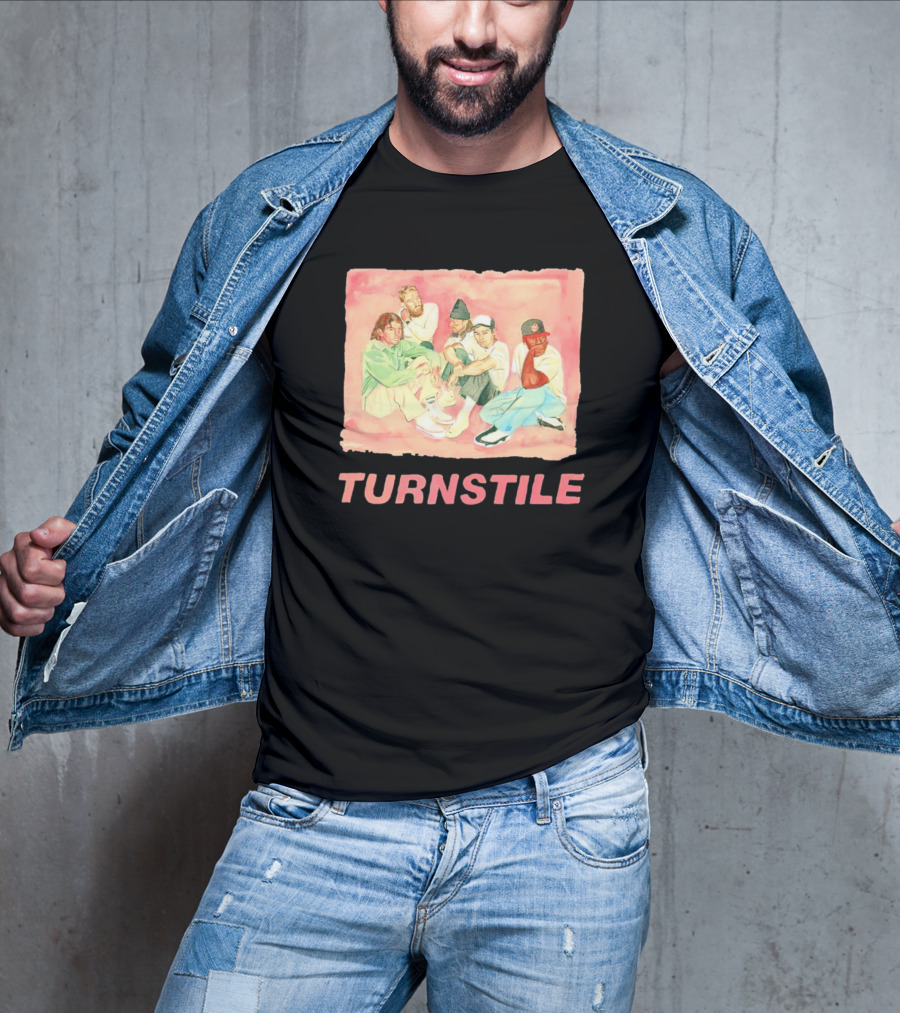 Turnstile Band Illustration Pink Pastel Aesthetic T-Shirt