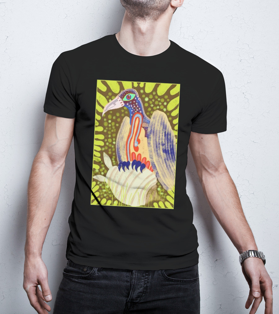 Bird Friends To The End Vivid Psychedelic Feathered Symbols T-Shirt