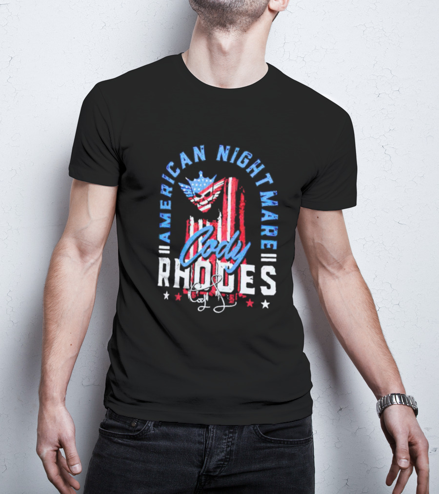 Cody Rhodes American Nightmare USA Flag Signature T-Shirt