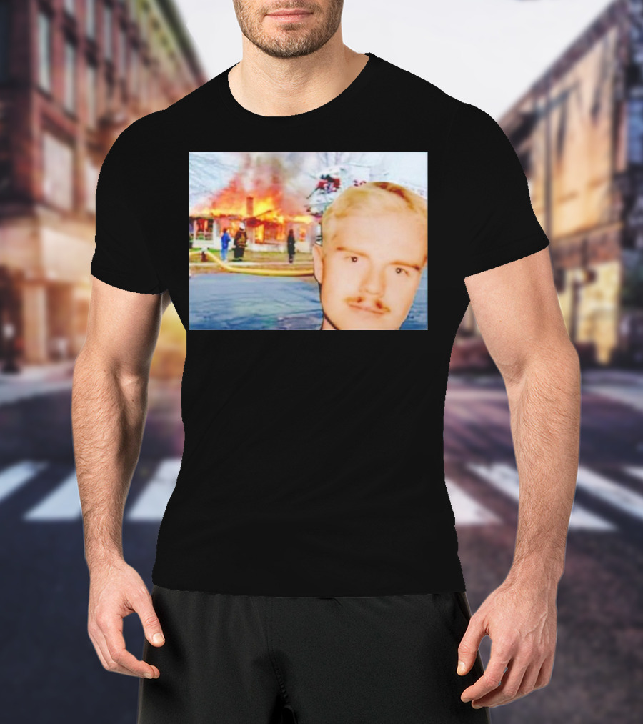 Lloyd Meme Fire Burning House Background T-Shirt