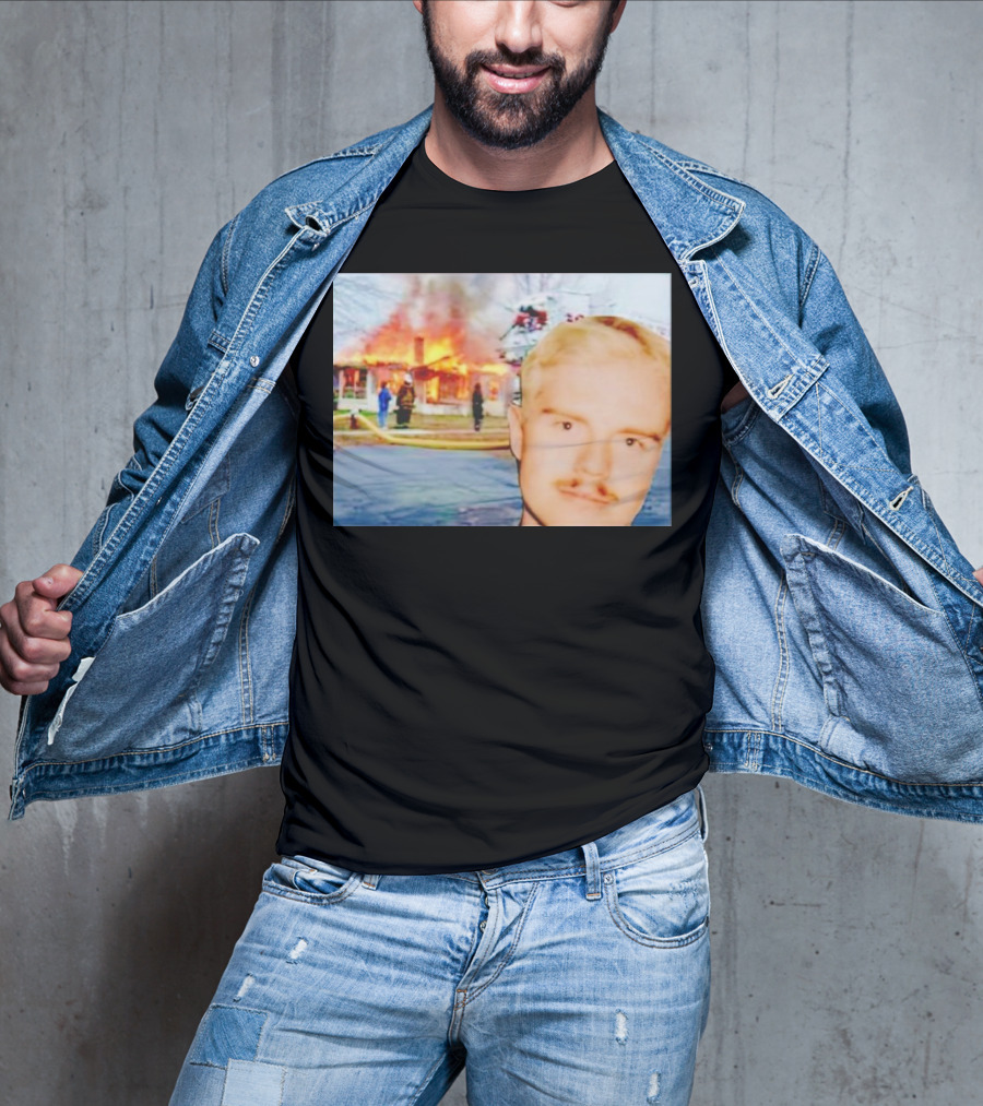 Lloyd Meme Fire Burning House Background T-Shirt