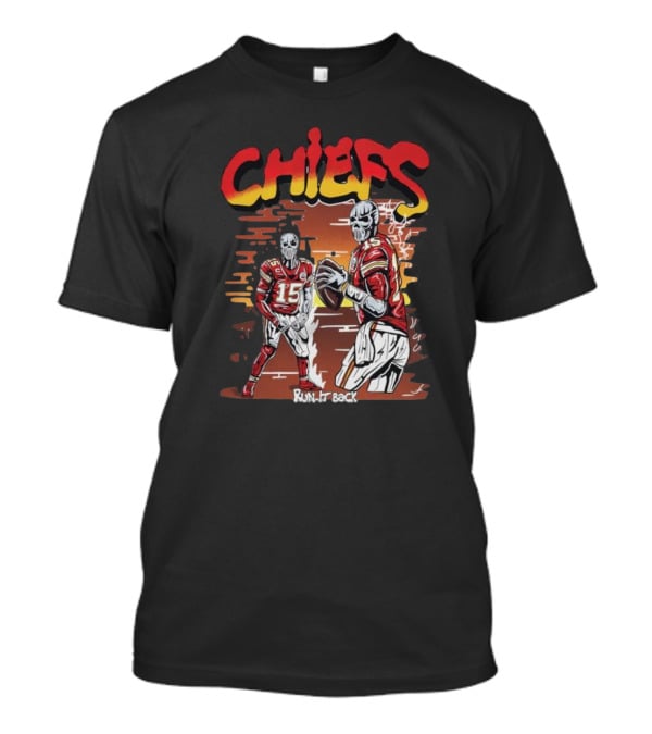 Chiefs Skeleton Run It Back Football Player T-Shirt