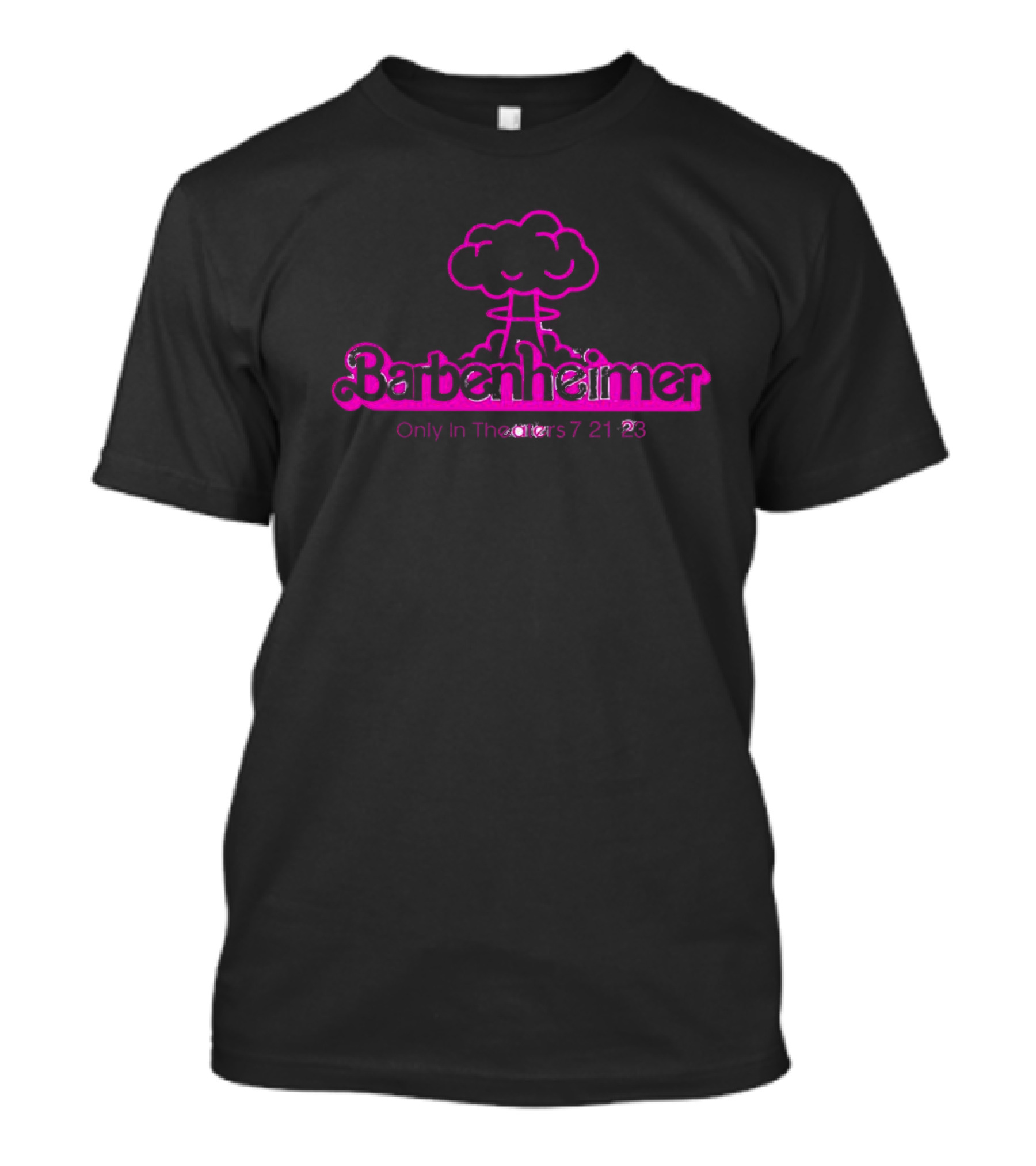 Barbenheimer Only In Theaters 7 21 23 Pink Explosion T-Shirt
