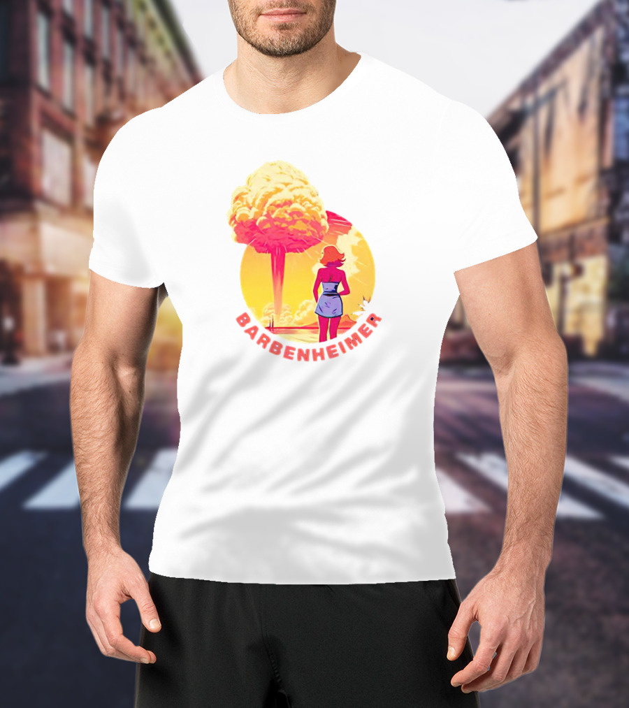 Barbie Oppenheimer Barbenheimer Sunset Silhouette Explosion T-Shirt