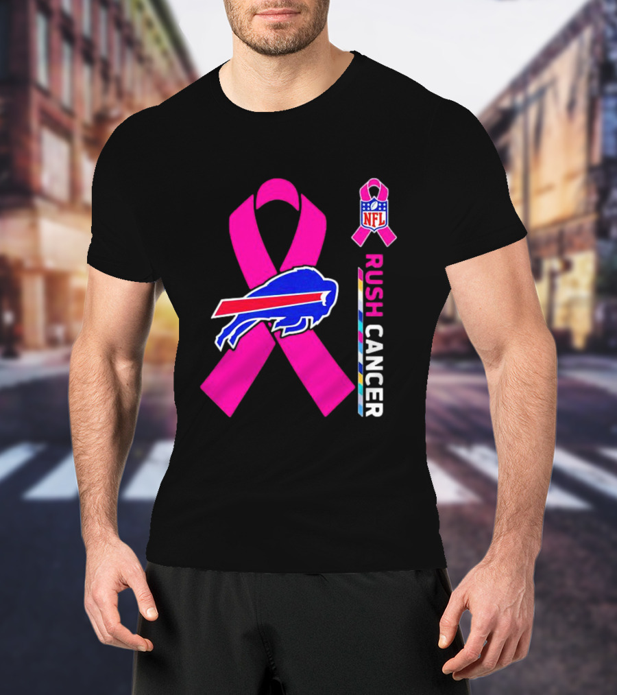 Buffalo Bills NFL Rush Cancer Pink Ribbon T-Shirt